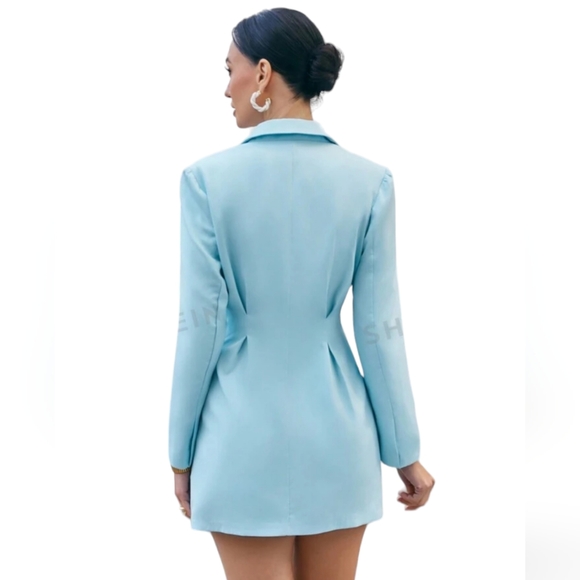 Shein sky blue mini blazer dress size 6 - Picture 2 of 6